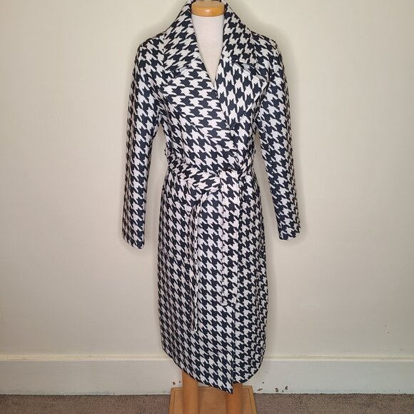 NVLT Belted Lined Herringbone Trench Coat - Size Medium NWT - Picture 4 of 12